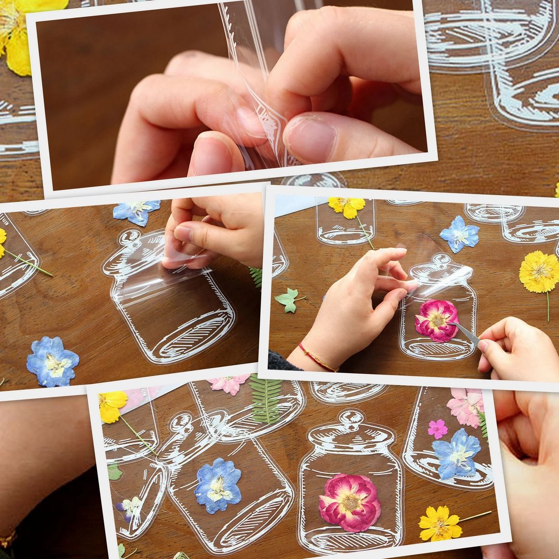GlassGarden - 20pcs Transparent Bookmarks Inspired by Nature’s Art