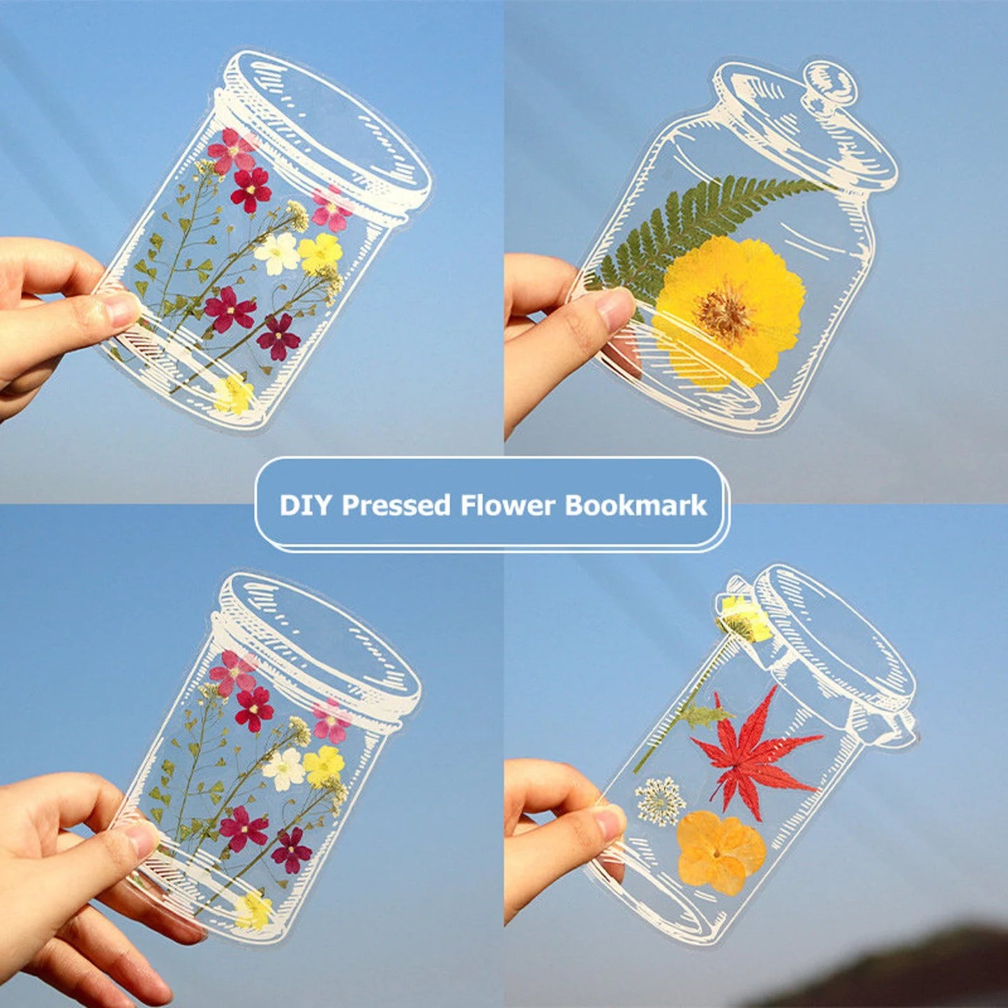 GlassGarden - 20pcs Transparent Bookmarks Inspired by Nature’s Art
