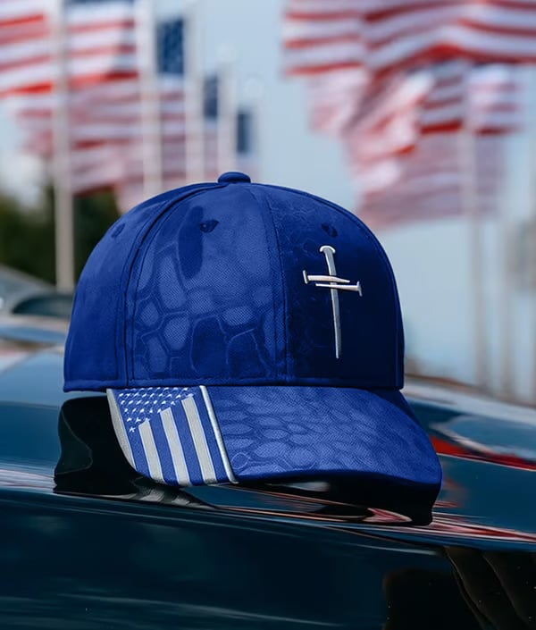 🔥🔥Jesus 3 Nail Crown of Thorns printed Typhoon Adjustable Christian Hat✝️