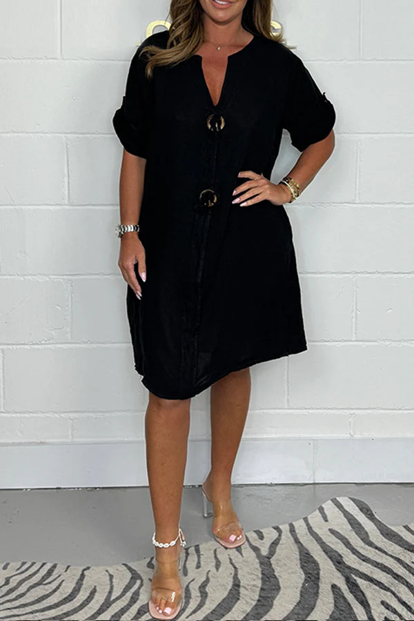 Lunaria - Stylish Side-Pocket Flowy Dress