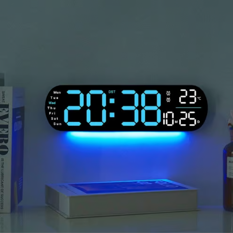 ChronoGlow – Modern LED Wall Clock with Extra Large Digits