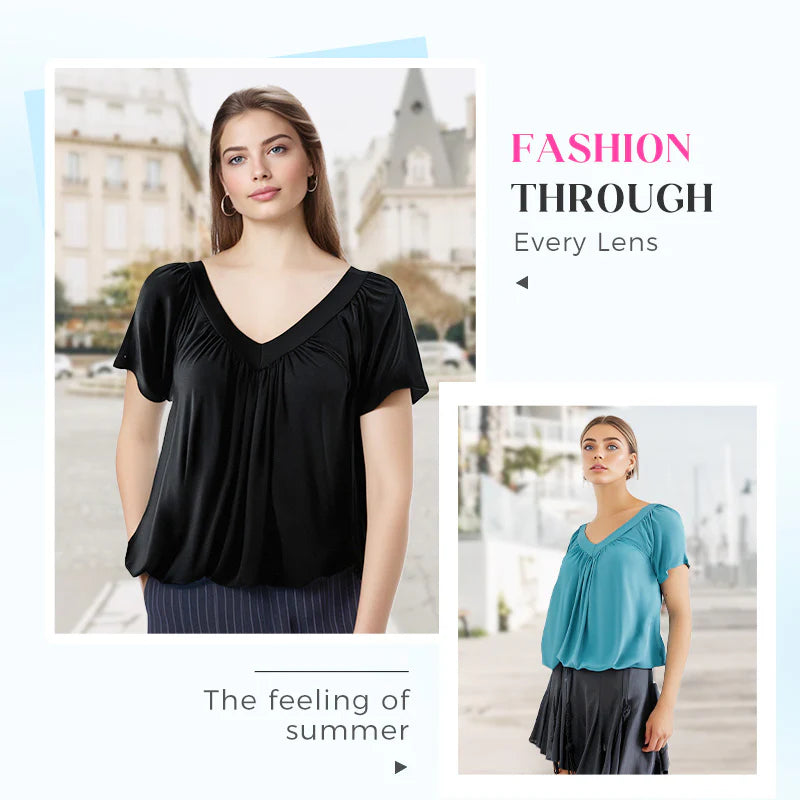 ChicPleat – Women’s V-Neck Daily Top