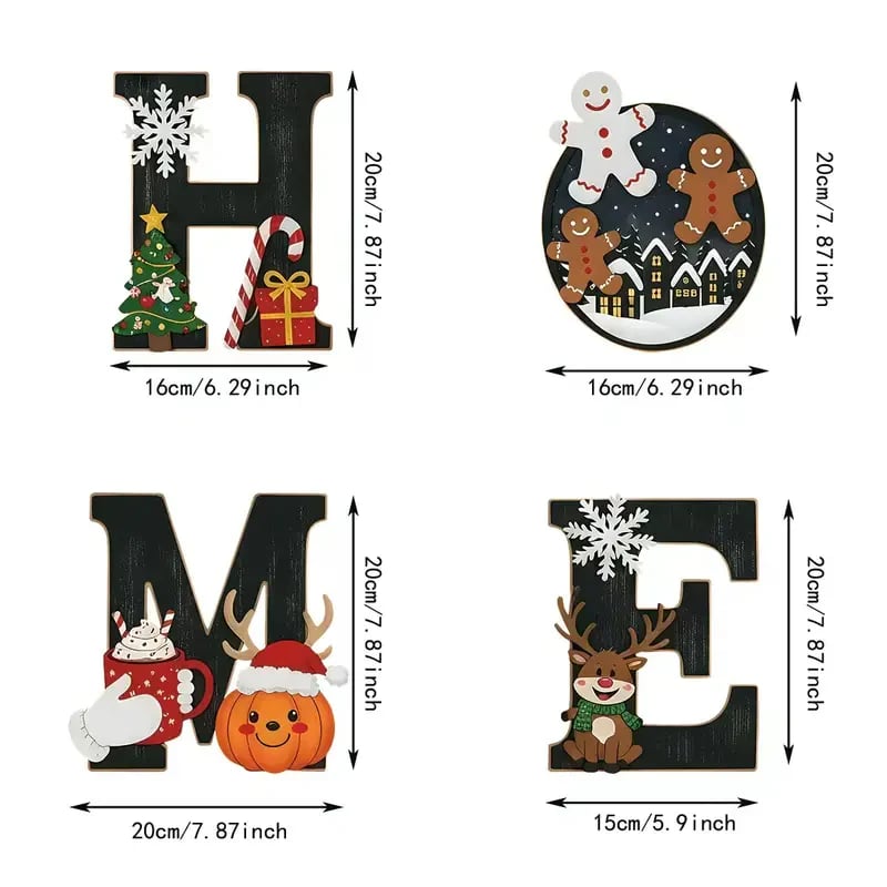 JoyfulHome – Christmas Letter Ornament Set