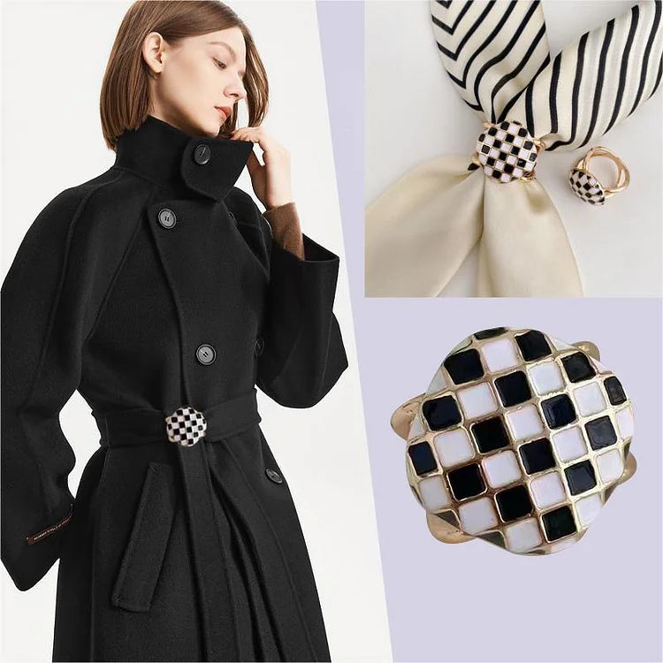 PearlBloom – Elegant Floral Scarf Ring Clip with Pearls
