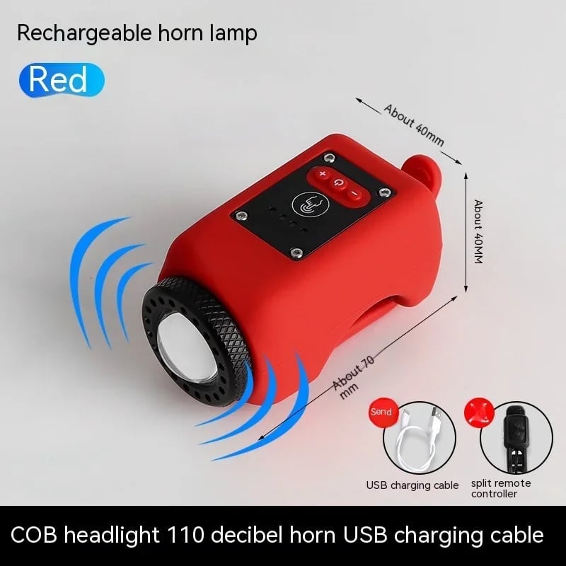 VibrantRide - 4-Mode LED Light with 110dB Bicycle Horn
