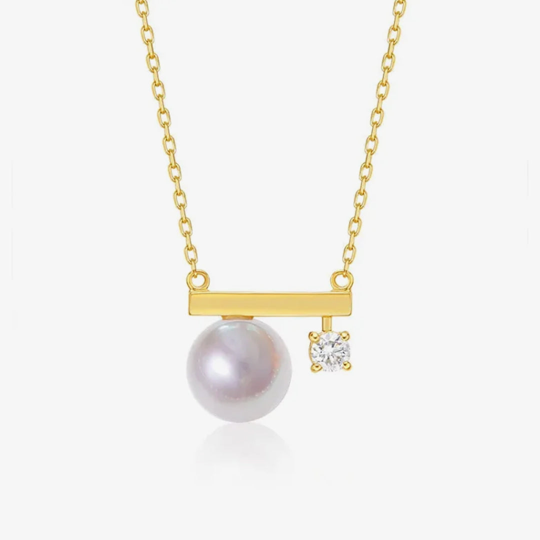 S925 Life is 90% How You React it Pearl Balance Necklace