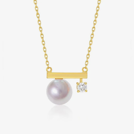 S925 Life is 90% How You React it Pearl Balance Necklace