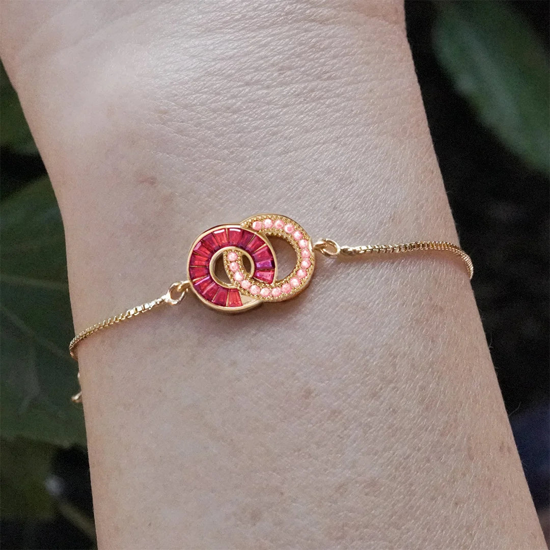 HeartLink – Custom Birthstone Circle Bracelet