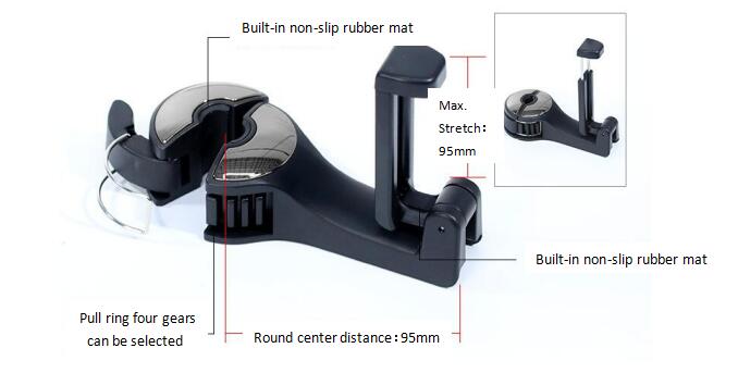 TravelHook - Adjustable Car Headrest Hook for Bags & Accessories