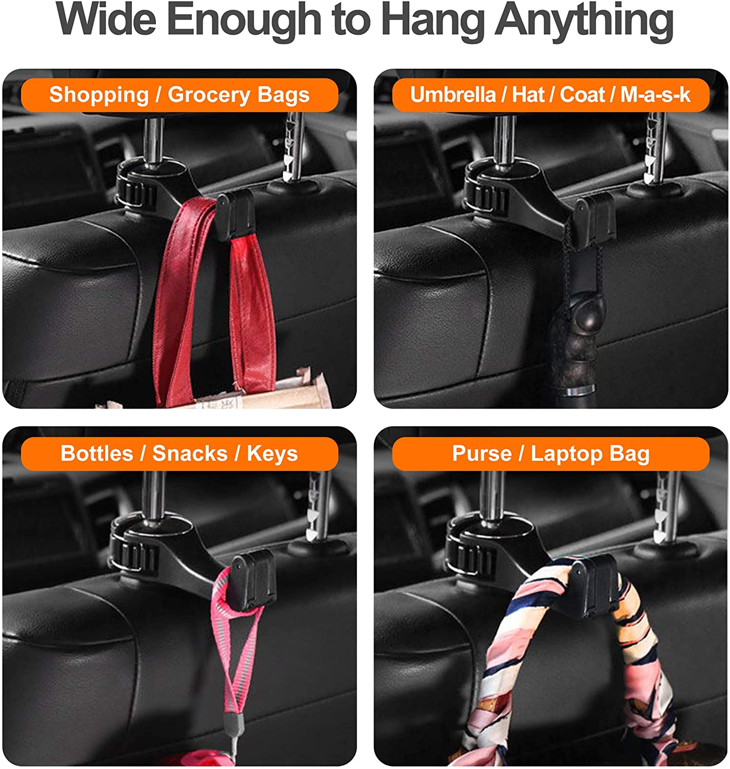 TravelHook - Adjustable Car Headrest Hook for Bags & Accessories