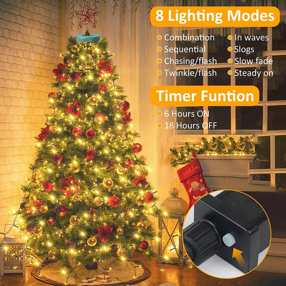 FestiveFlow – Christmas Tree Waterfall Light Ring