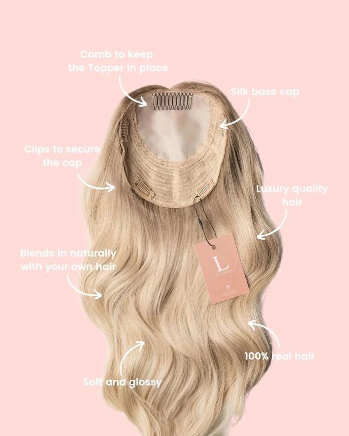 LushWaves – Seamless Clip-In Wavy Hair Topper for Women