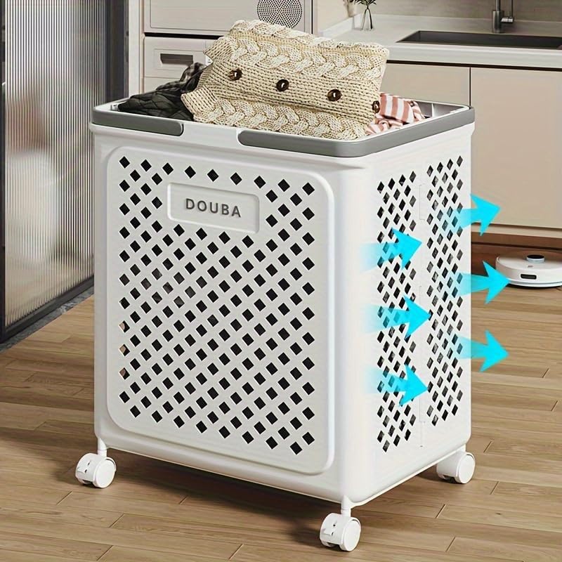 LuxorMove – Foldable Rolling Laundry Basket