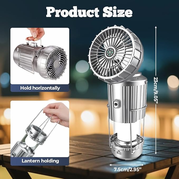 SunCool – All in One Solar Fan with Bright LED Light