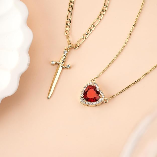 EternaBond – Sword & Heart Matching Couple Necklaces