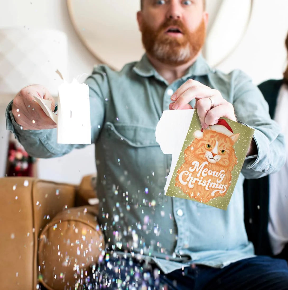MeowMelody – Glitter Burst Christmas Carol Card