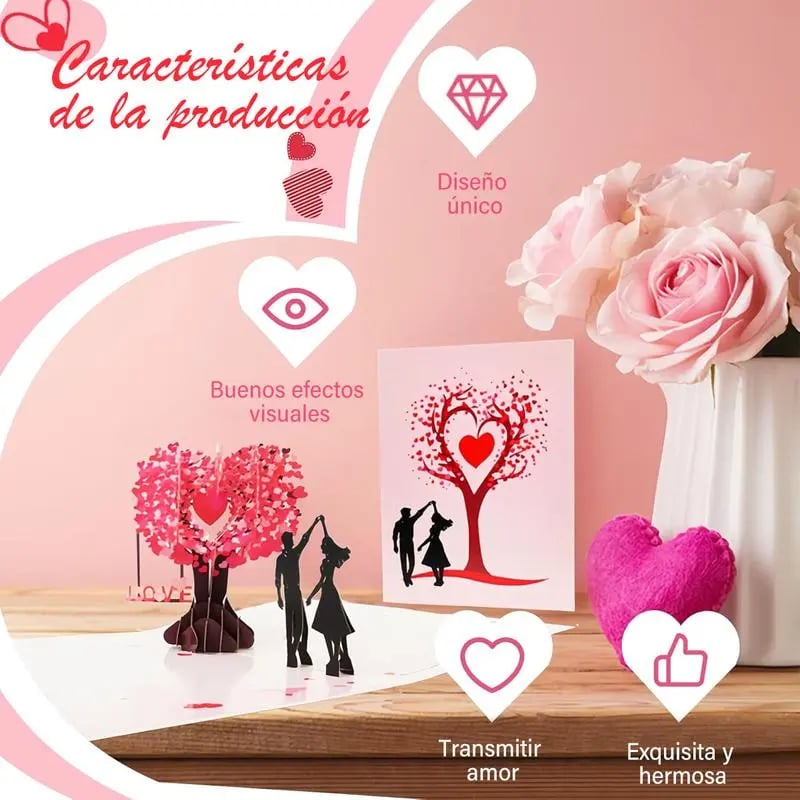 HeartsInBloom - Pop-Up Anniversary & Valentine’s Card