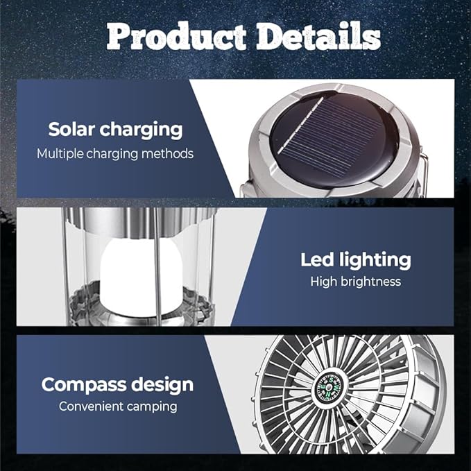 SunCool – All in One Solar Fan with Bright LED Light