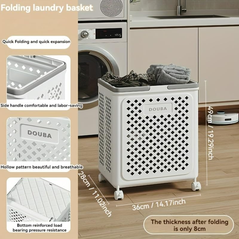 LuxorMove – Foldable Rolling Laundry Basket