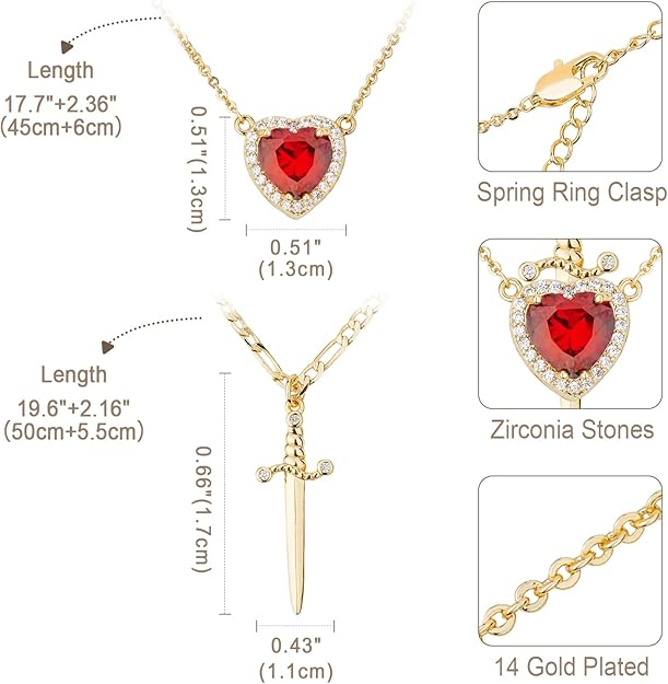 EternaBond – Sword & Heart Matching Couple Necklaces