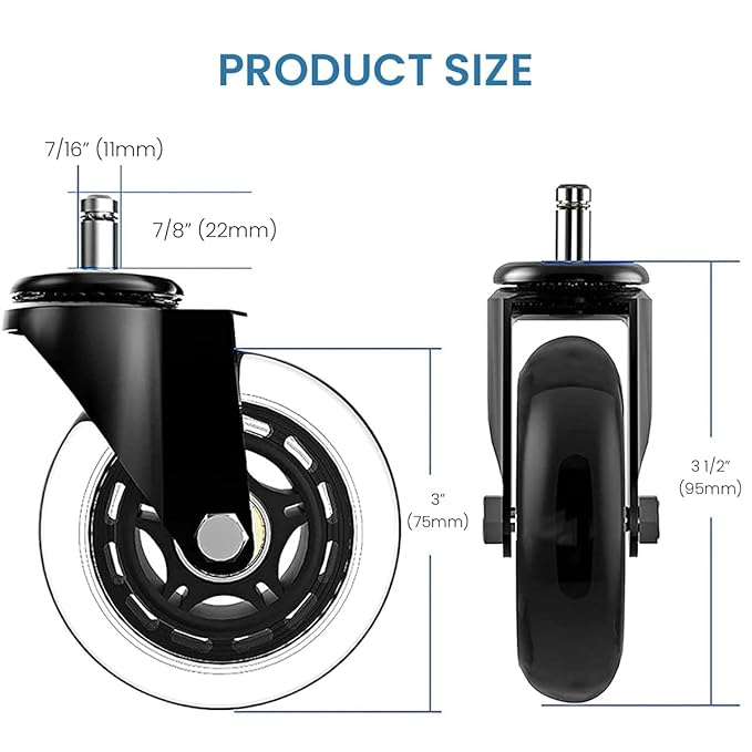 SmoothRide – 3-Inch Noise-Free Rolling Casters