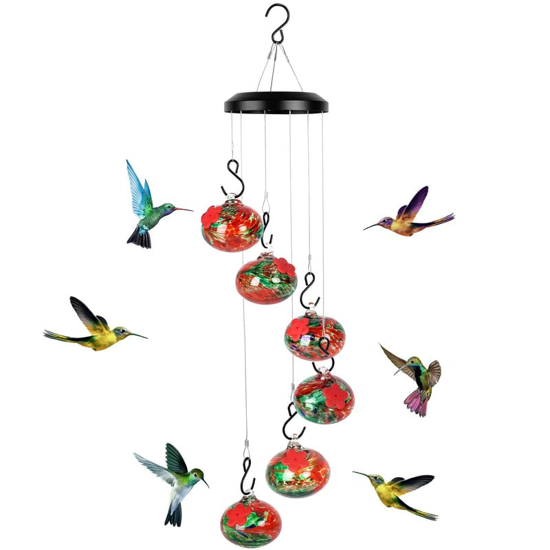 TwinkleSip | 2-in-1 Wind Chime Hummingbird Feeder