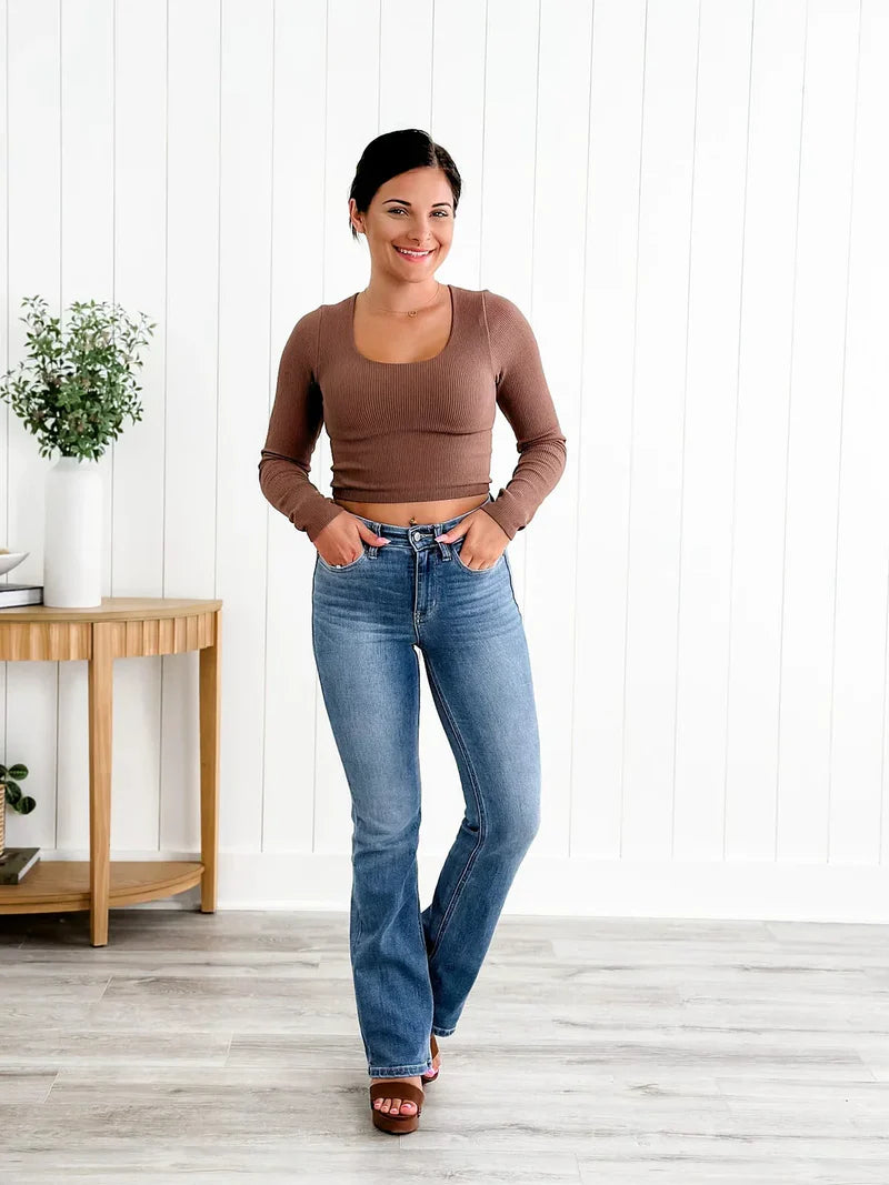 CurveMuse – Tummy Control Bootcut Jeans