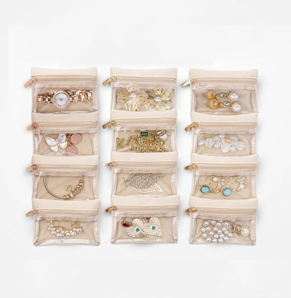 GlimmerNest – Travel Jewelry Box with Mini Pouches