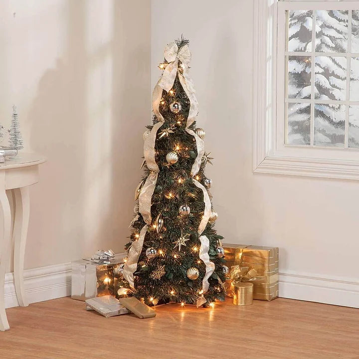 SparklePine – Easy Pop Up Gold & Silver Holiday Tree
