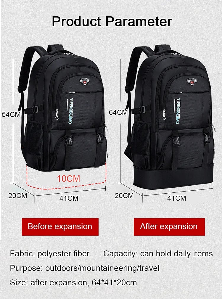 FlexPack - Expandable Oxford Travel Backpack