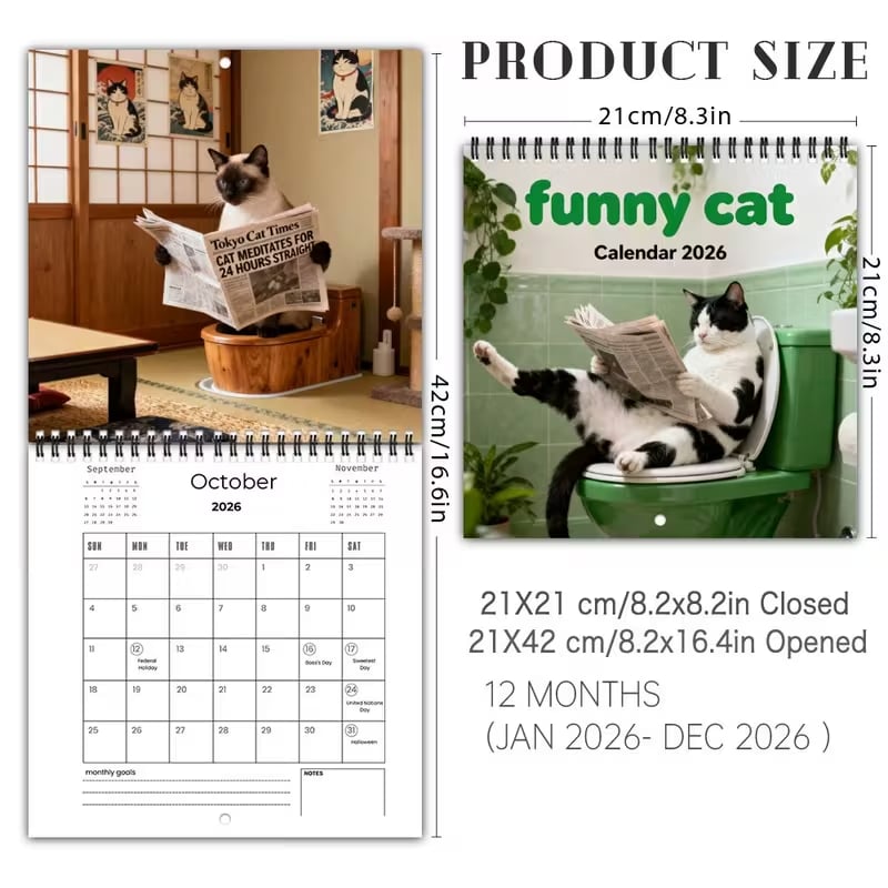 FelineFunnies – 2026 Wall Calendar