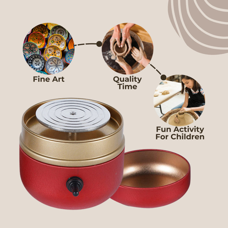 ClayCraze – Mini Pottery Wheel with Sculpting Tools