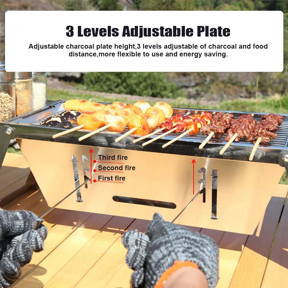 CampGrill – 3 Height Adjustable BBQ Grill with Carry Bag