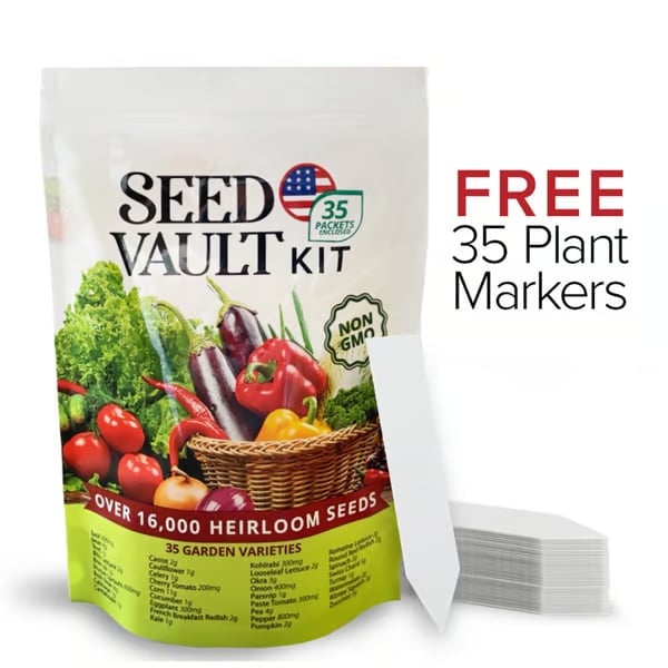 GrowPrep – Survival Vegetable Seed Vault | 35 Variety Pack