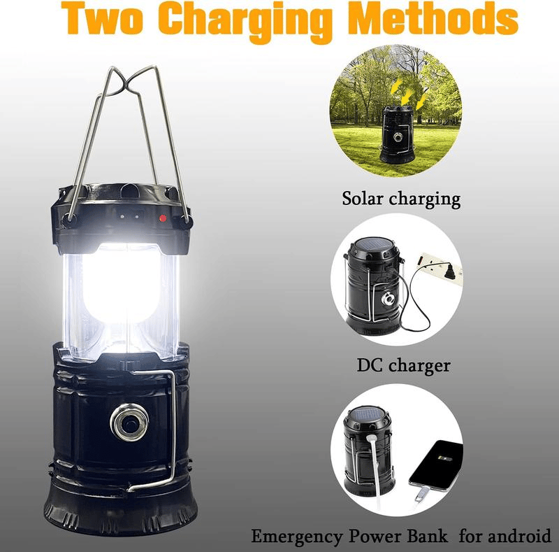 CampLuxe - Compact Collapsible Lantern with Solar Charging