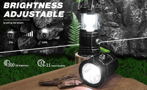 CampLuxe - Compact Collapsible Lantern with Solar Charging