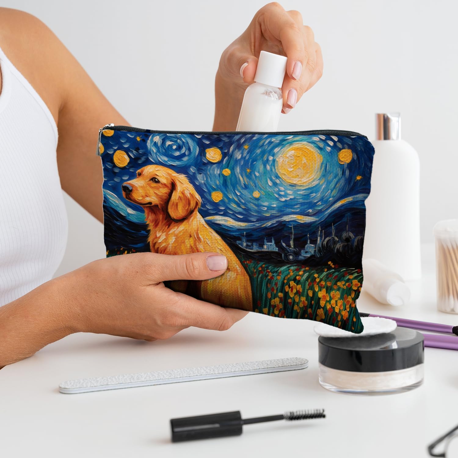 PawStars – Starry Night Dog Quilted Pouch