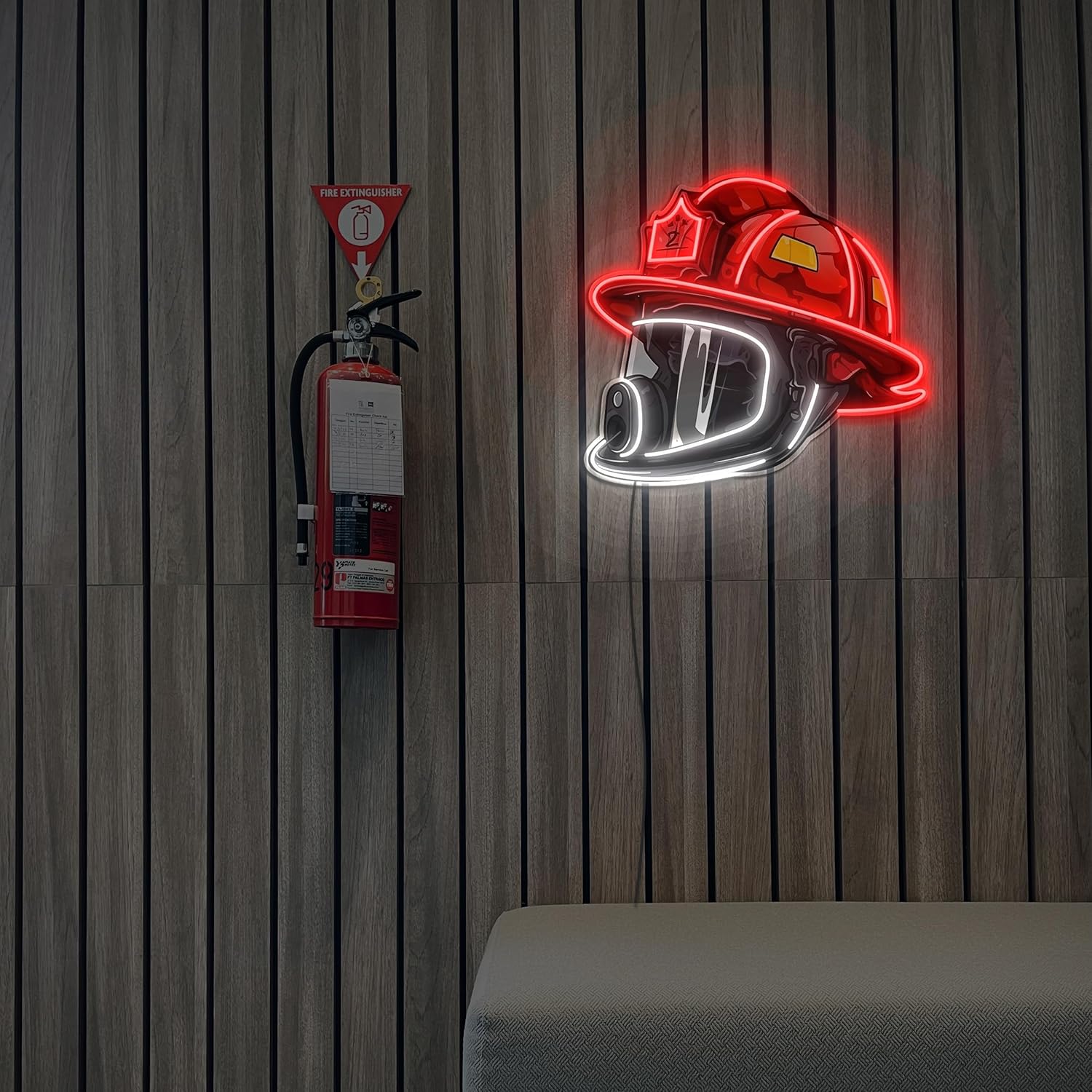 HeroGlow – Firefighter Helmet Neon Sign