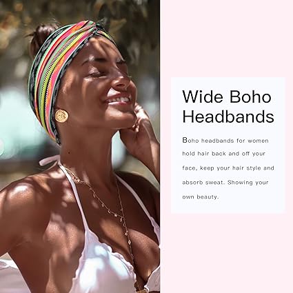 BohoBloom – Wide Twist Turban Headband for Women