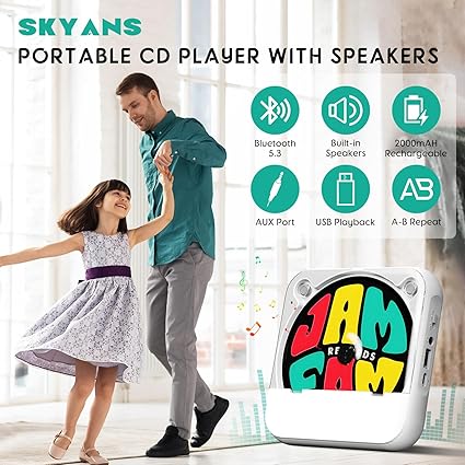 EchoDisc – Bluetooth Rechargeable CD Player with HiFi Sound