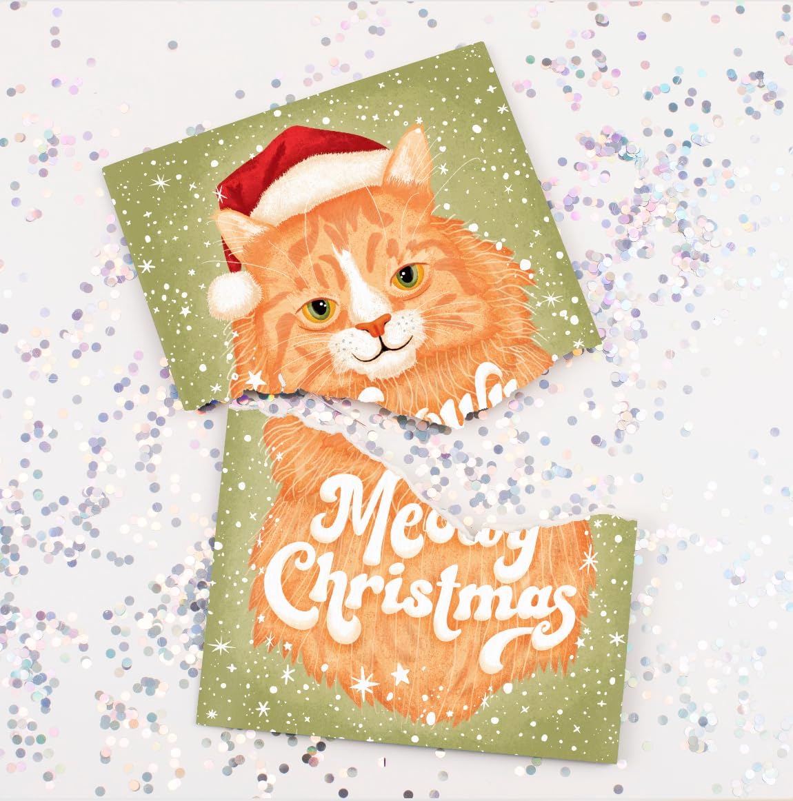 MeowMelody – Glitter Burst Christmas Carol Card