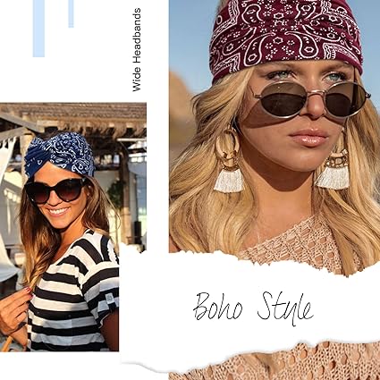 BohoBloom – Wide Twist Turban Headband for Women