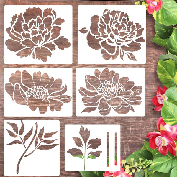 BloomTrace – Garden Fence Flower Stencils for DIY Décor