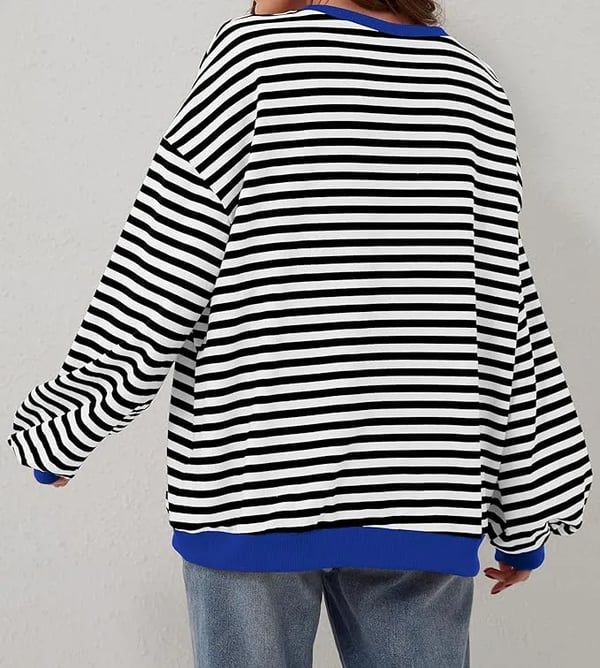 CozyBlend – Striped Color Block Sweatshirt