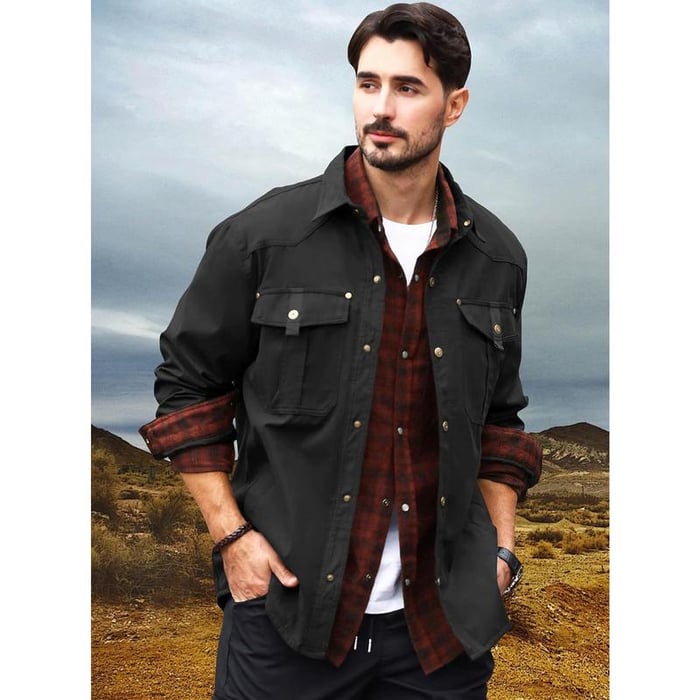 TimberWear – Men’s Flannel-Lined Shacket Jacket