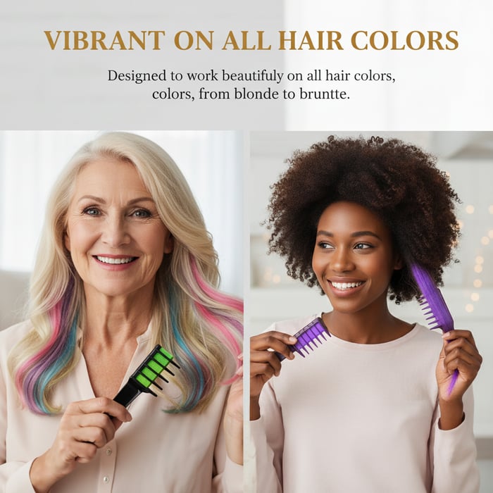 SparkComb - Bright & Safe Hair Chalk Set