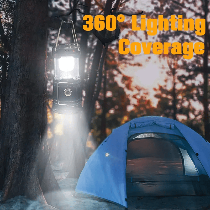 CampLuxe - Compact Collapsible Lantern with Solar Charging