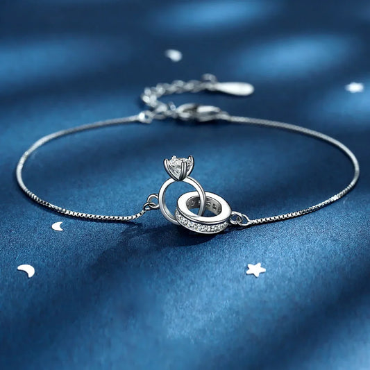 LuxeBond – Sterling Silver Diamond Bracelet