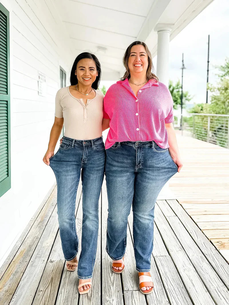 CurveMuse – Tummy Control Bootcut Jeans