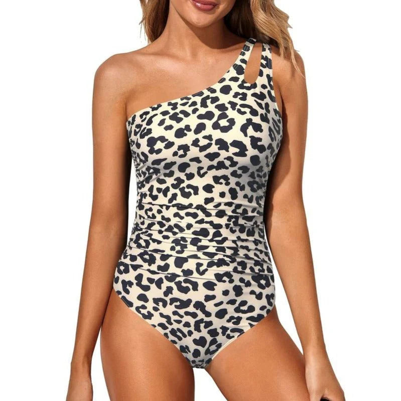 CurveLuxe | One-Shoulder Shaping Swimsuit